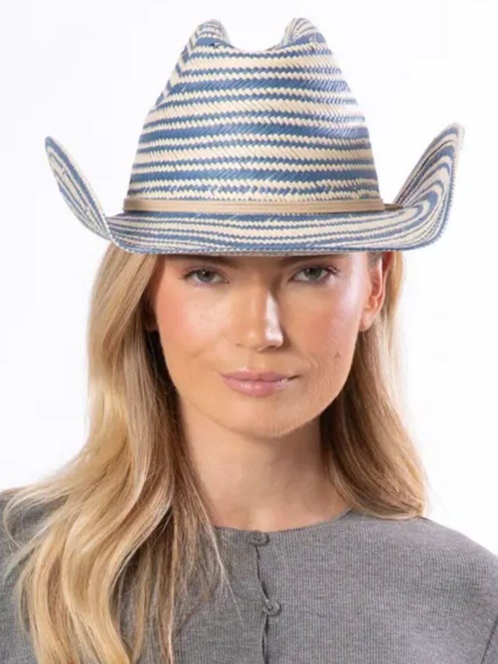 NWT San Diego Hat Blue Cattleman's Crease Cowboy Hat